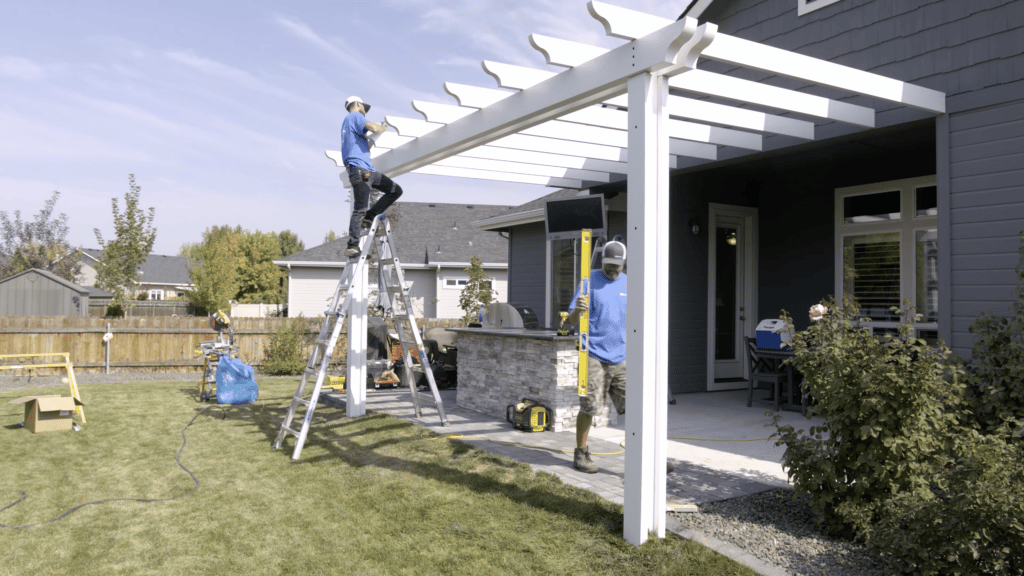 shadeworks builders working on a patio cover